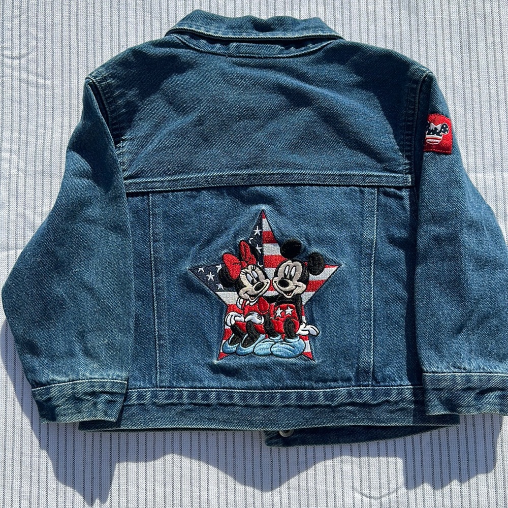 Girls 24 months Disney embroidered Mickey & Minnie red/white/blue Jean Jacket